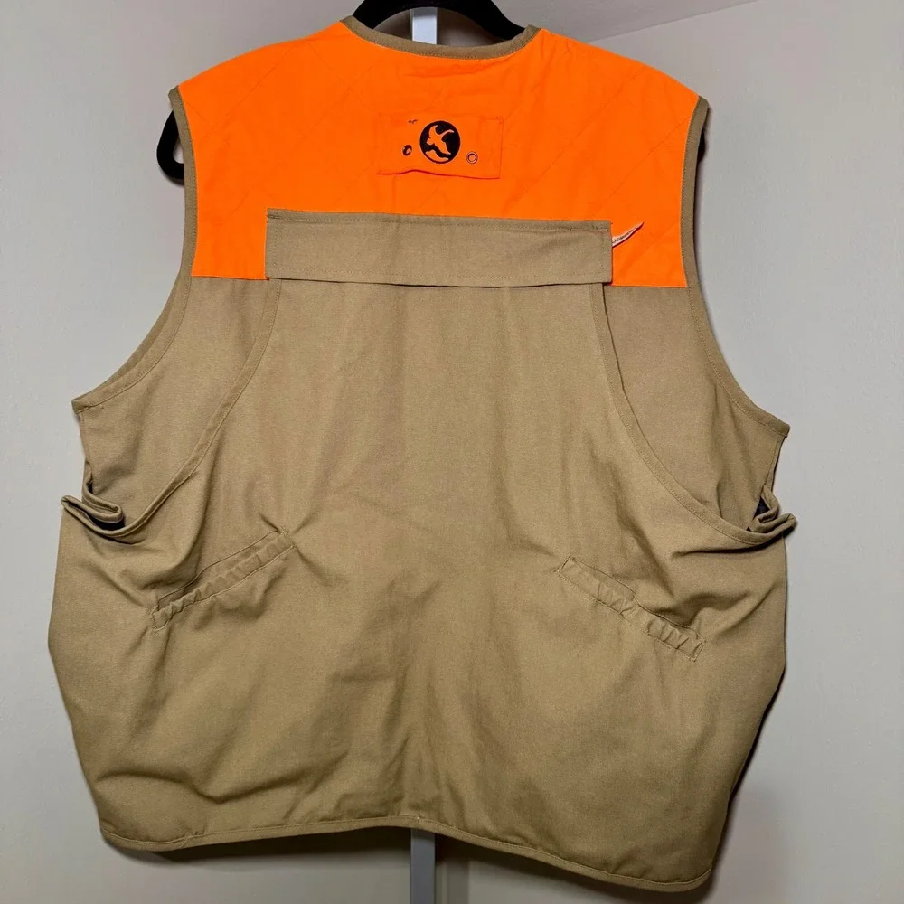 Gander Mountain Mens‎ Hunting Vest Tan Orange Pockets Zipper Size M